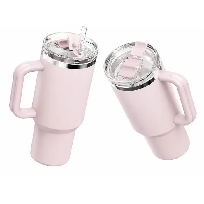 40oz Insulated Stainless Steel Travel Mug with Handle & Straw Lid, Leakproof S120011.VH