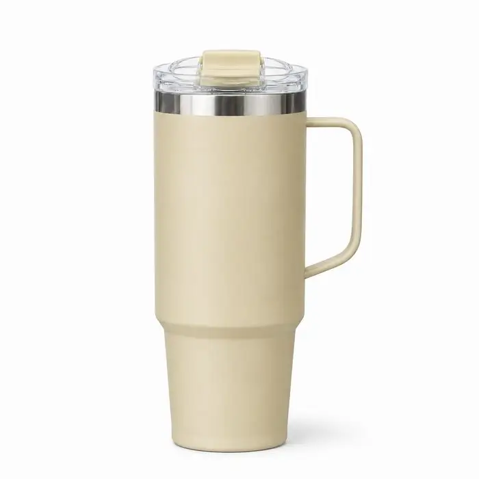 30 oz Insulated Stainless Steel Tumbler with Handle and Clear Slide Lid S9001VH